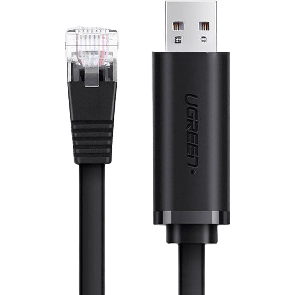 Flachkabel USB-A 2.0 zu Ethernet RJ45, Ugreen CM204, 3 m, Schwarz