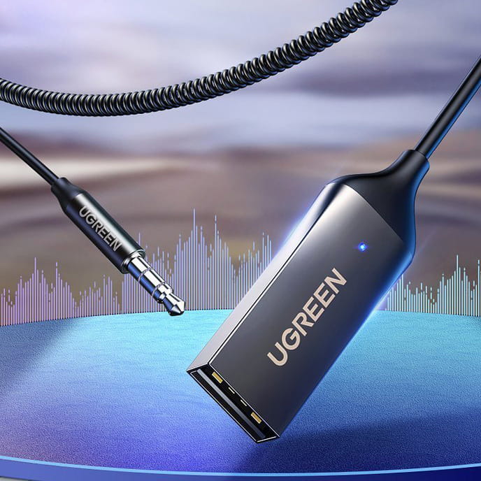 Audio-Adapter Bluetooth 5.3 USB auf 3.5 mm Mini-Jack, Ugreen CM309, AUX 3.5mm, Schwarz