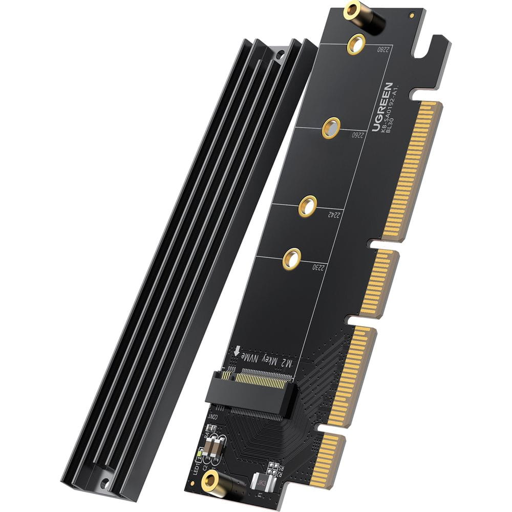 Erweiterungskarte, Adapter PCIe 4.0 x16 für M.2 NVMe M-Key, Ugreen CM465, Schwarz