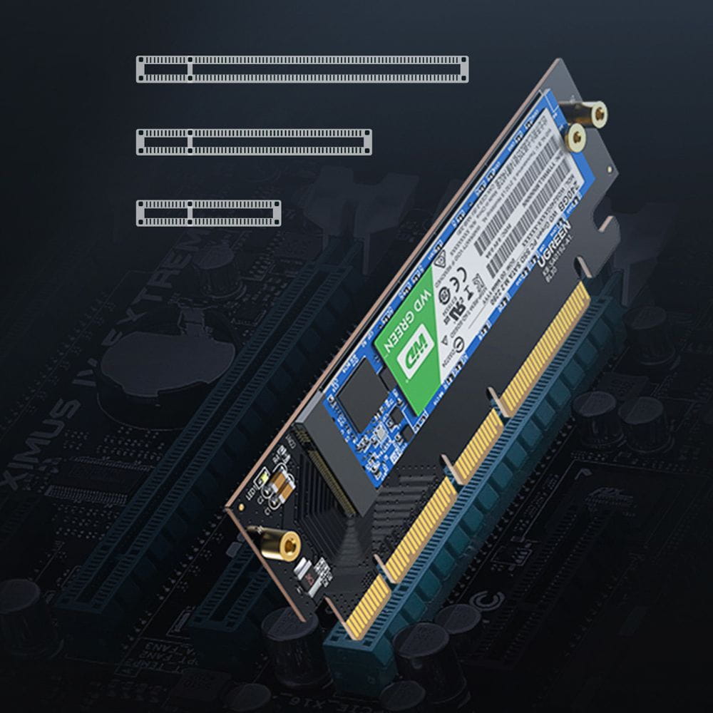 Erweiterungskarte, Adapter PCIe 4.0 x16 für M.2 NVMe M-Key, Ugreen CM465, Schwarz