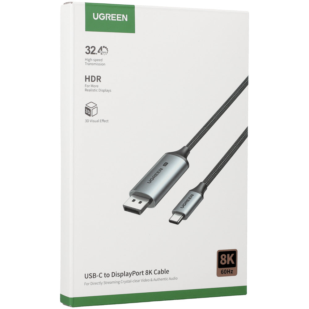 Kabel UGREEN CM556 USB-C / Displayport HDR 1m, Grau
