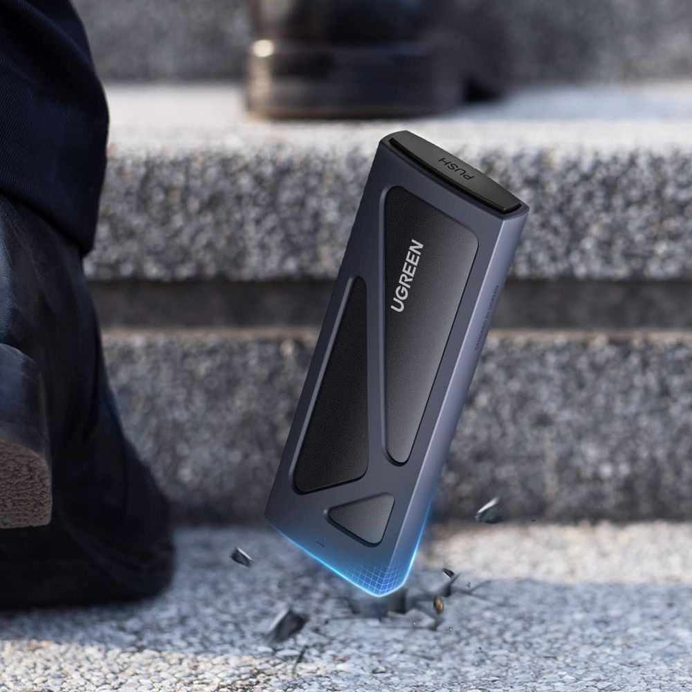 Festplattenfach, Festplattengehäuse für M.2 NVMe SSD mit USB-C 3.2-Anschluss, 10 Gbps, Ugreen CM578, Schwarz