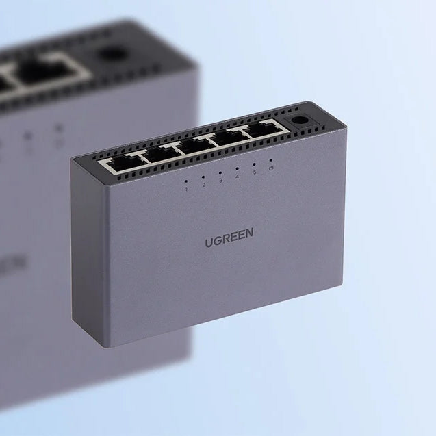 Switch Gigabit Ethernet 5-Port 1Gb/s, 5x RJ45, Ugreen CM633, Grau