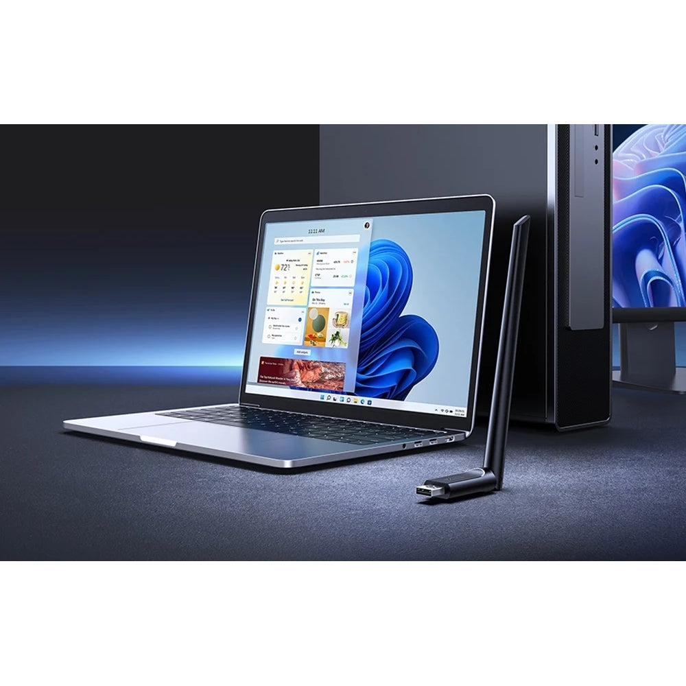 Wireless Adapter für USB-A-Anschluss mit WiFi 6 Antenne, 600 Mbit/s, Ugreen CM763, Schwarz