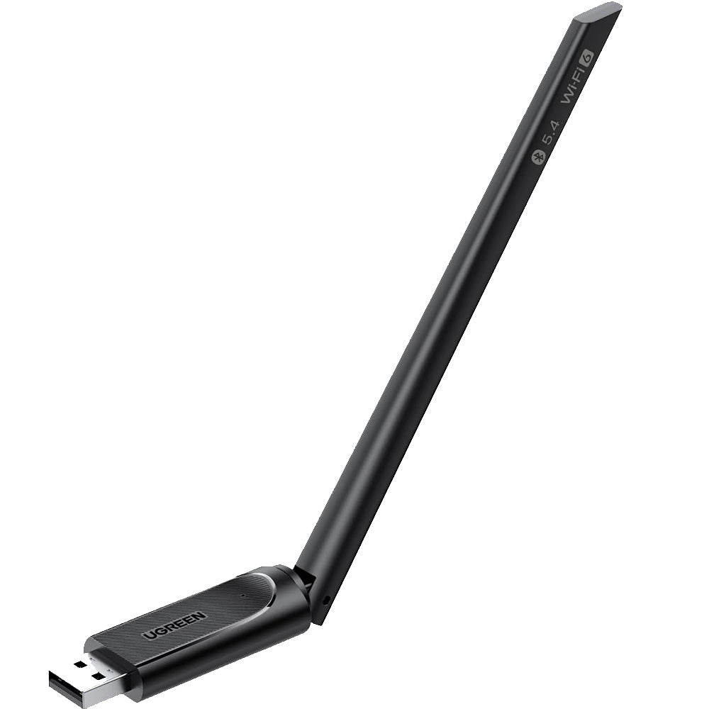 Wireless Adapter für USB-A-Anschluss mit WiFi 6 / Bluetooth 5.4 Antenne, 600 Mbit/s, Ugreen CM845, Schwarz