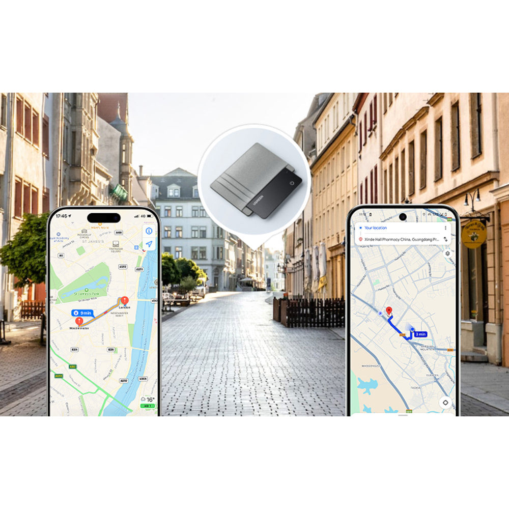 Karten-Tracker mit Bluetooth, Ugreen Slim Pro CM910, kompatibel mit Apple Find My und Android Find Hub, Schwarz