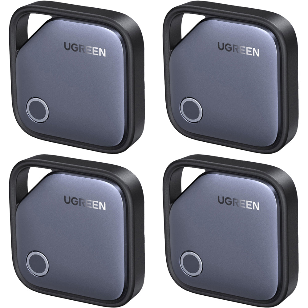 Tracker mit Apple Find My und Android Find Hub, Ugreen Smart Pro CM916, Bluetooth, USB-C, 4 Stück, Grau