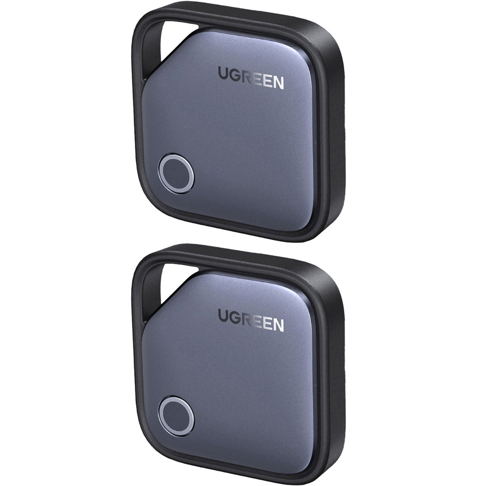 Tracker mit Apple Find My und Android Find Hub, Ugreen Finder Pro CM916, Bluetooth, USB-C, 2 Stück, Grau