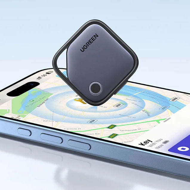 Tracker mit Apple Find My und Android Find Hub, Ugreen Smart Pro CM916, Bluetooth, USB-C, Grau