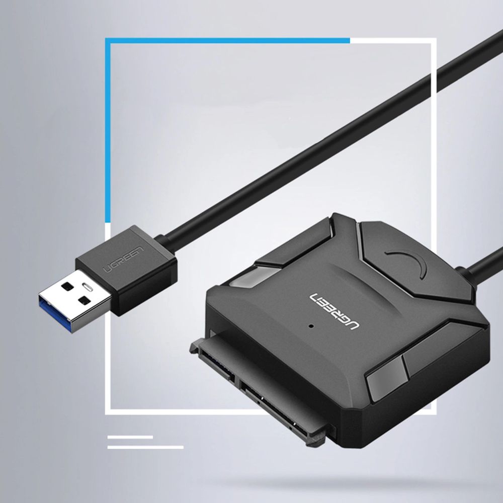 Adapter USB-A 3.0 für 2.5'' / 3.5'' SATA Laufwerke, SSD, HDD, 5 Gbps, Ugreen CR108, Schwarz