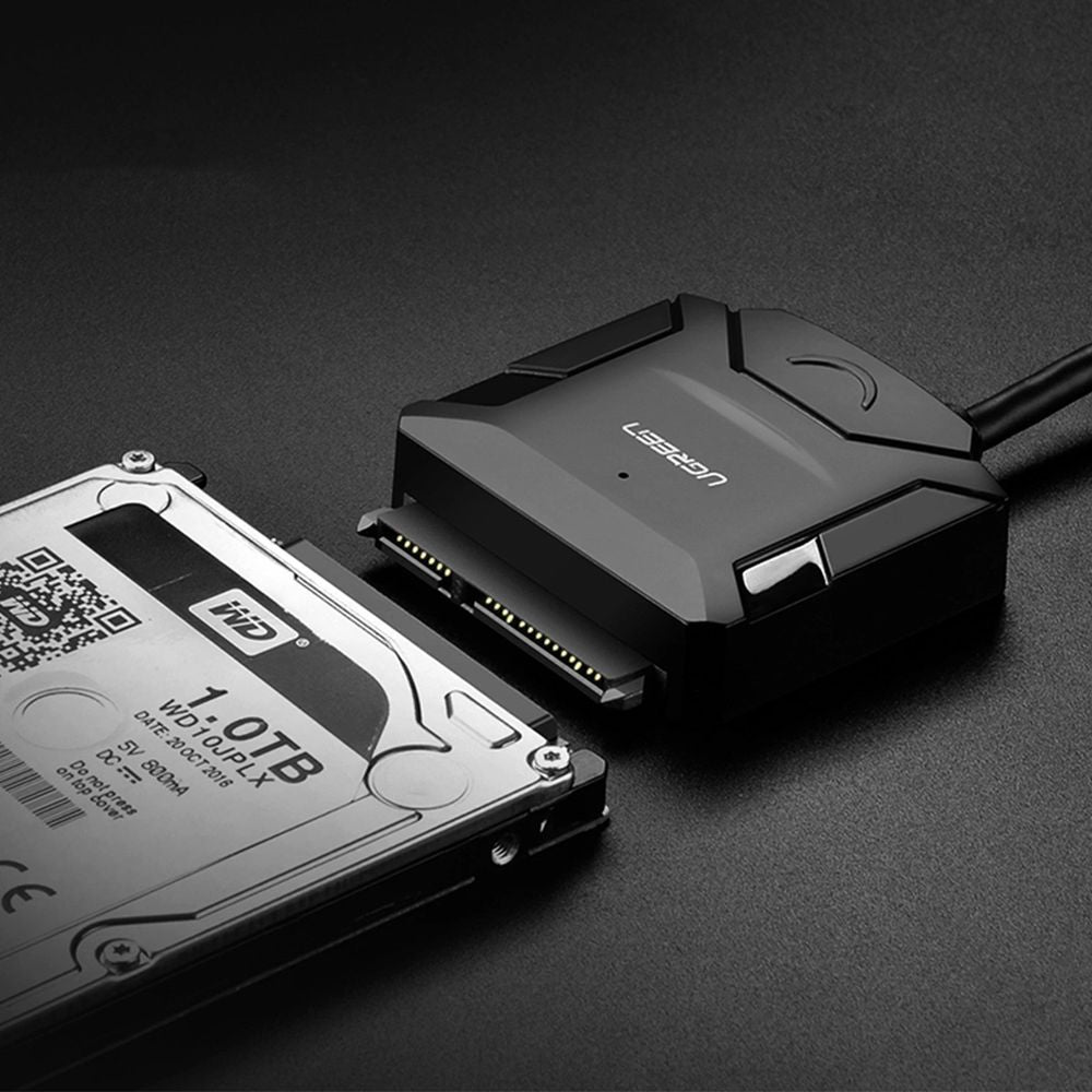 Adapter USB-A 3.0 für 2.5'' / 3.5'' SATA Laufwerke, SSD, HDD, 5 Gbps, Ugreen CR108, Schwarz