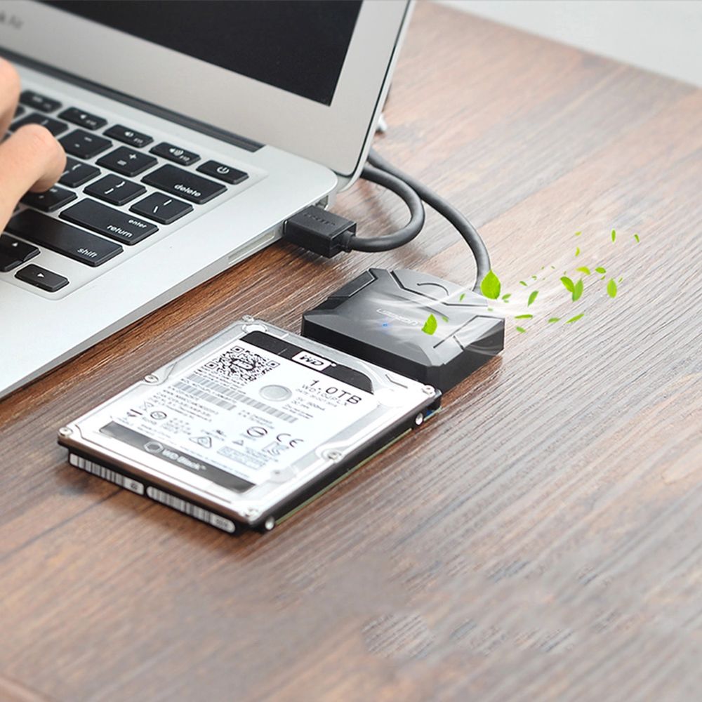 Adapter USB-A 3.0 für 2.5'' / 3.5'' SATA Laufwerke, SSD, HDD, 5 Gbps, Ugreen CR108, Schwarz