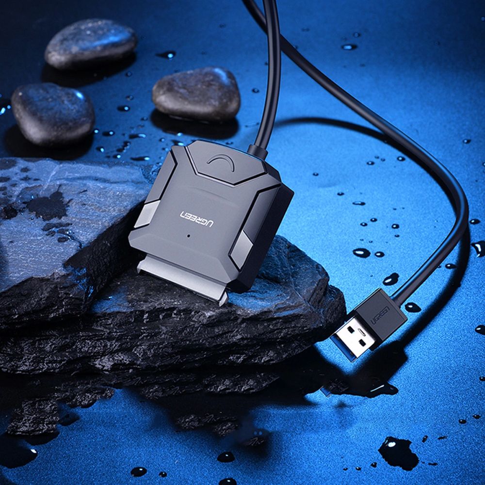 Adapter USB-A 3.0 für 2.5'' / 3.5'' SATA Laufwerke, SSD, HDD, 5 Gbps, Ugreen CR108, Schwarz