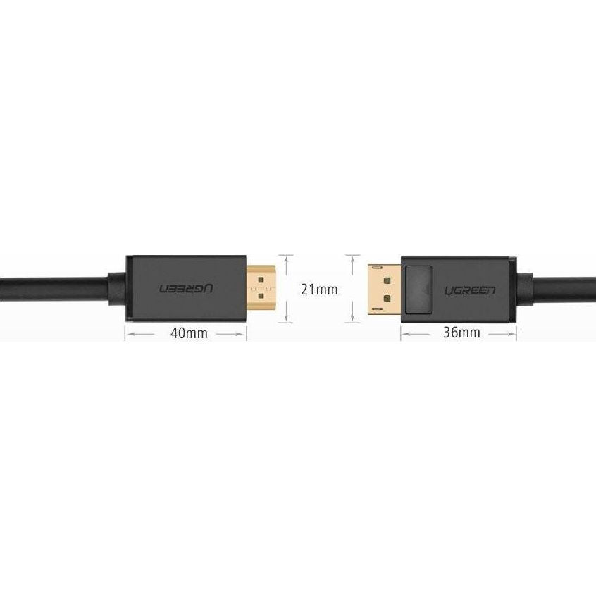 Unidirektionales Kabel DisplayPort zu HDMI, 4K, UHD, 3 m, Ugreen DP101, Schwarz