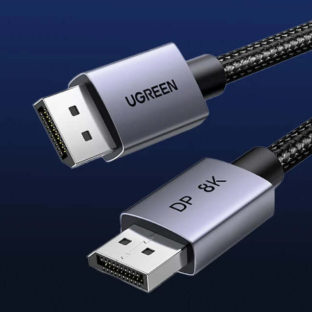 Kabel DisplayPort 1.4 Ugreen DP120 8K/60Hz mit geflochtenes 1m, Schwarz-grau