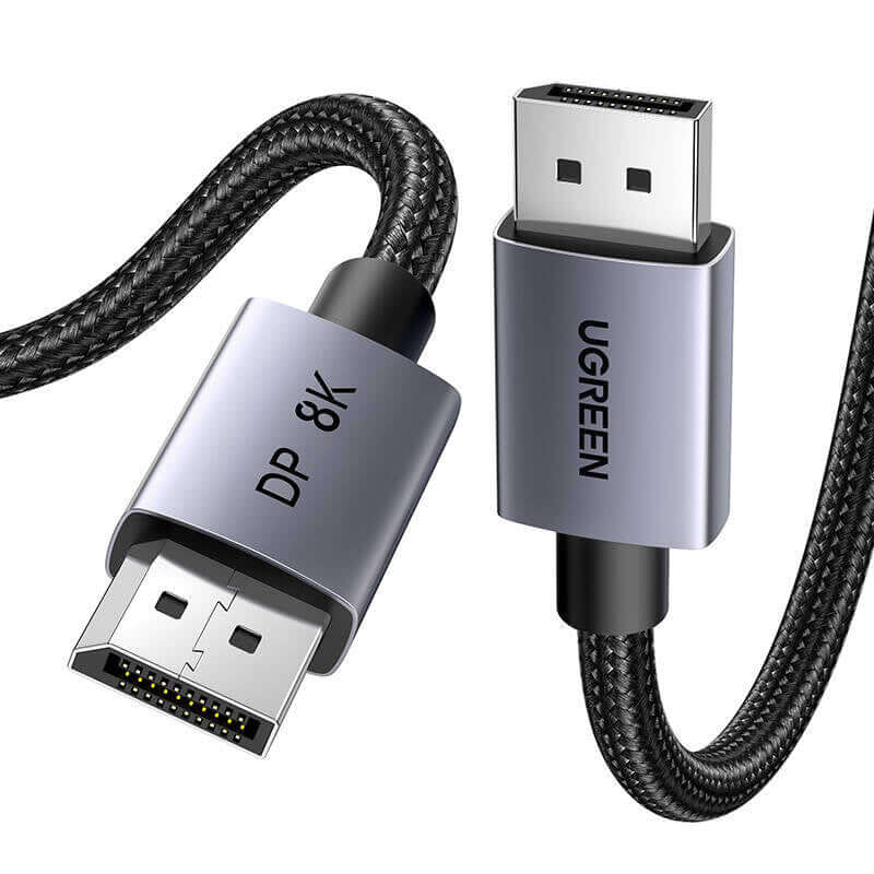 Kabel DisplayPort 1.4 Ugreen DP120 8K/60Hz mit geflochtenes 2m, Schwarz-grau
