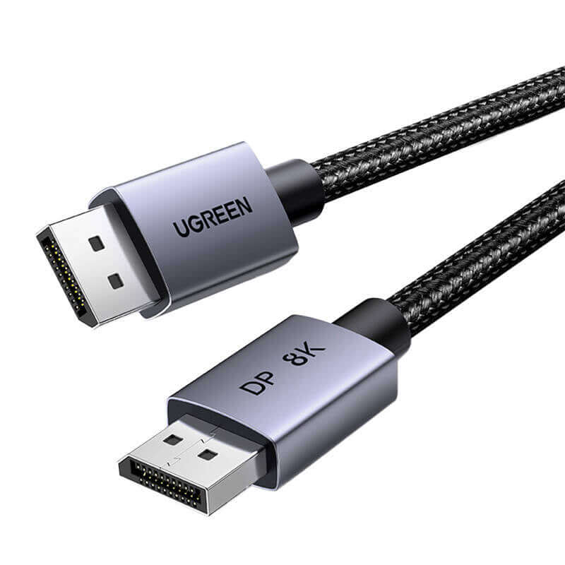 Kabel DisplayPort 1.4 Ugreen DP120 8K/60Hz mit geflochtenes 2m, Schwarz-grau