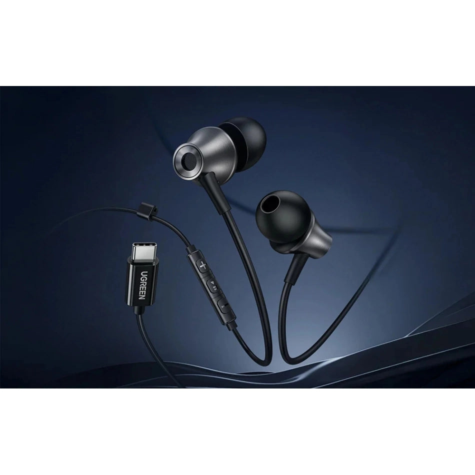 Kabelgebundene In-Ear-Kopfhörer mit USB-C, Ugreen EP105, Schwarz