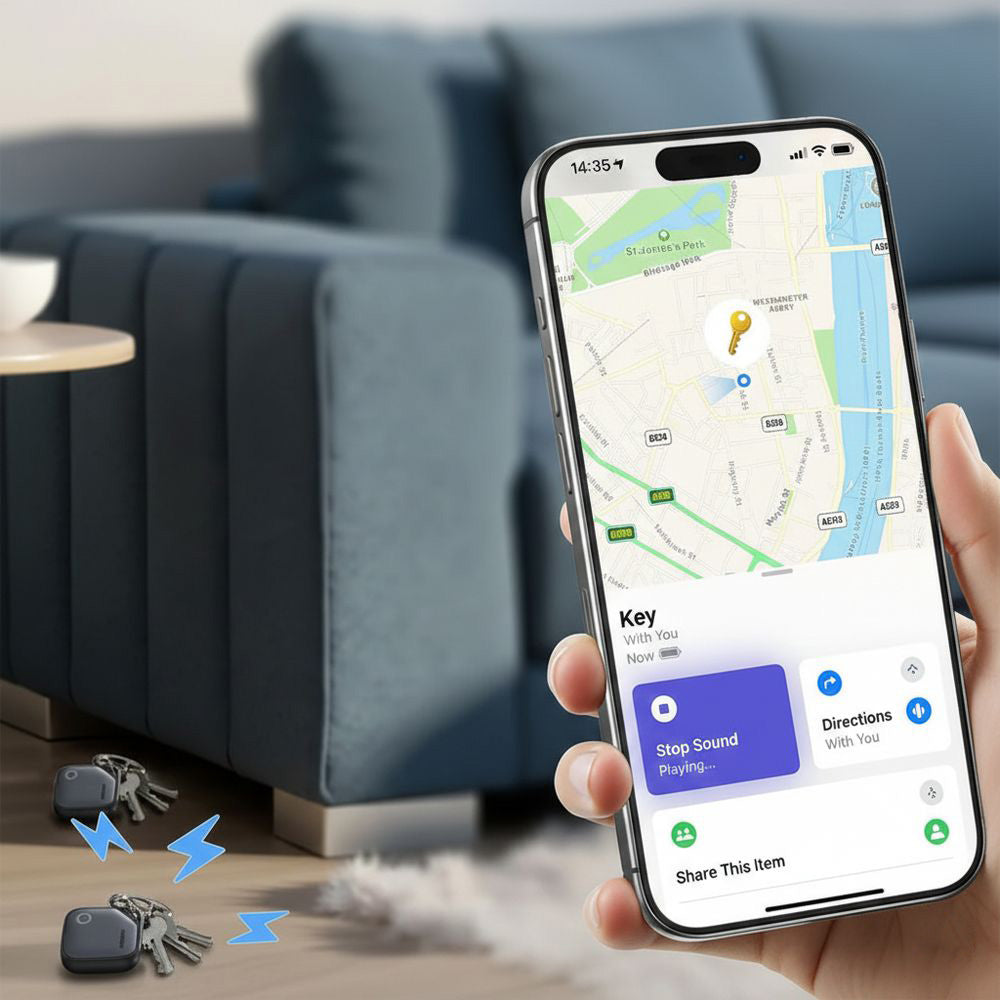 Bluetooth-Ortungsgerät / Tracker auf Bluetooth für Apple My Find, Ugreen Finder 2 CM919, 2 Stück, Schwarz