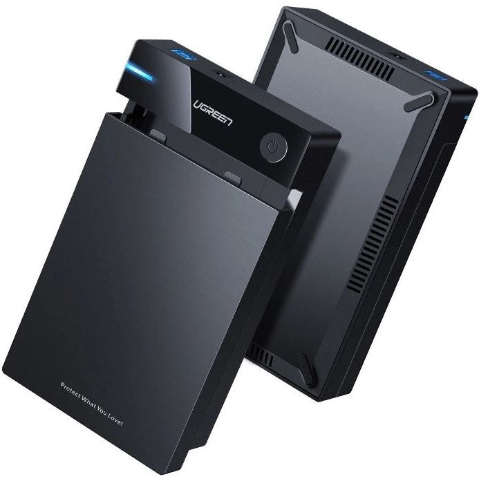 Ugreen Festplattengehäuse für 3,5-Zoll-SATA-HDD mit USB 3.0, Schwarz