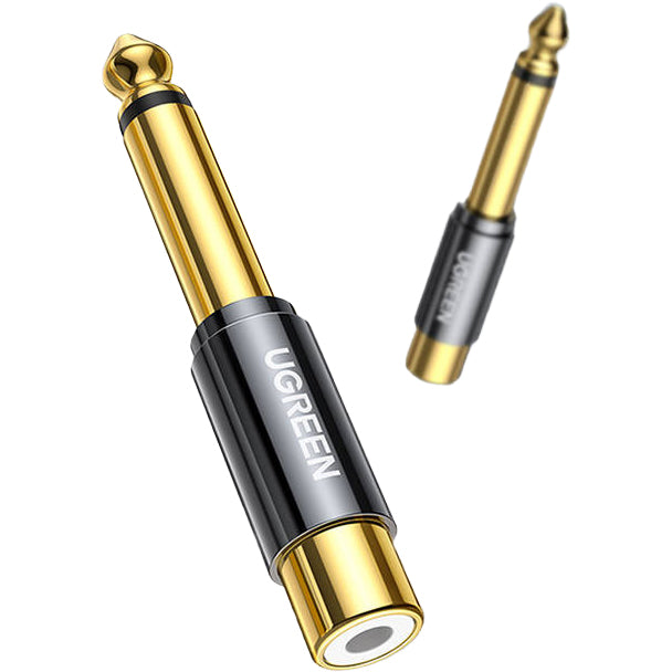 Adapter Jack 6.35 mm (Stecker) auf RCA (Buchse), Ugreen US169, Grau-Gold