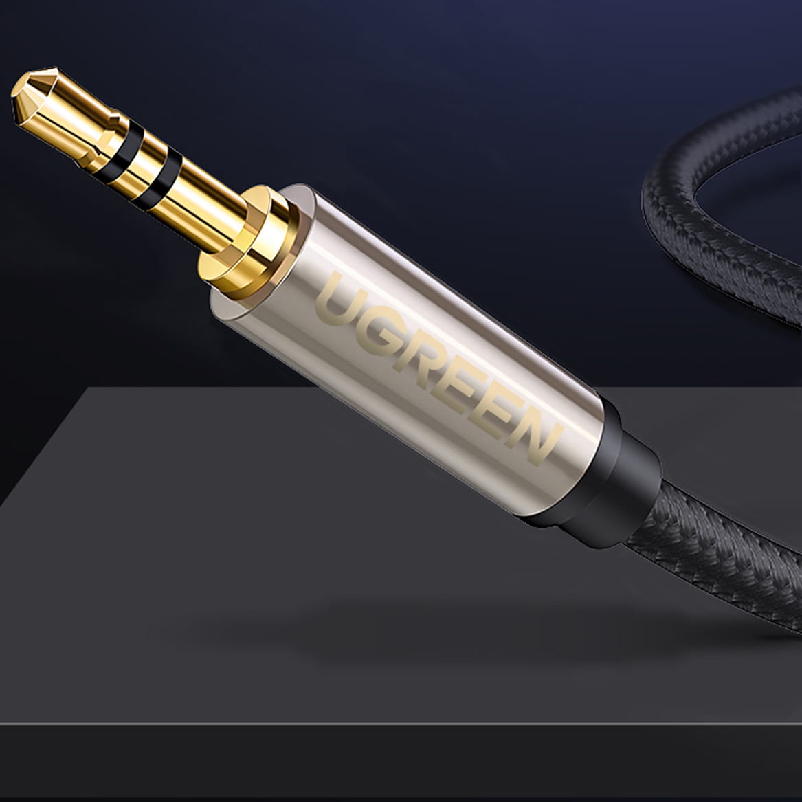 Audiokabel Mini-Jack 3.5mm auf Jack 6.35mm TRS, Ugreen AV127, 2m, Grau