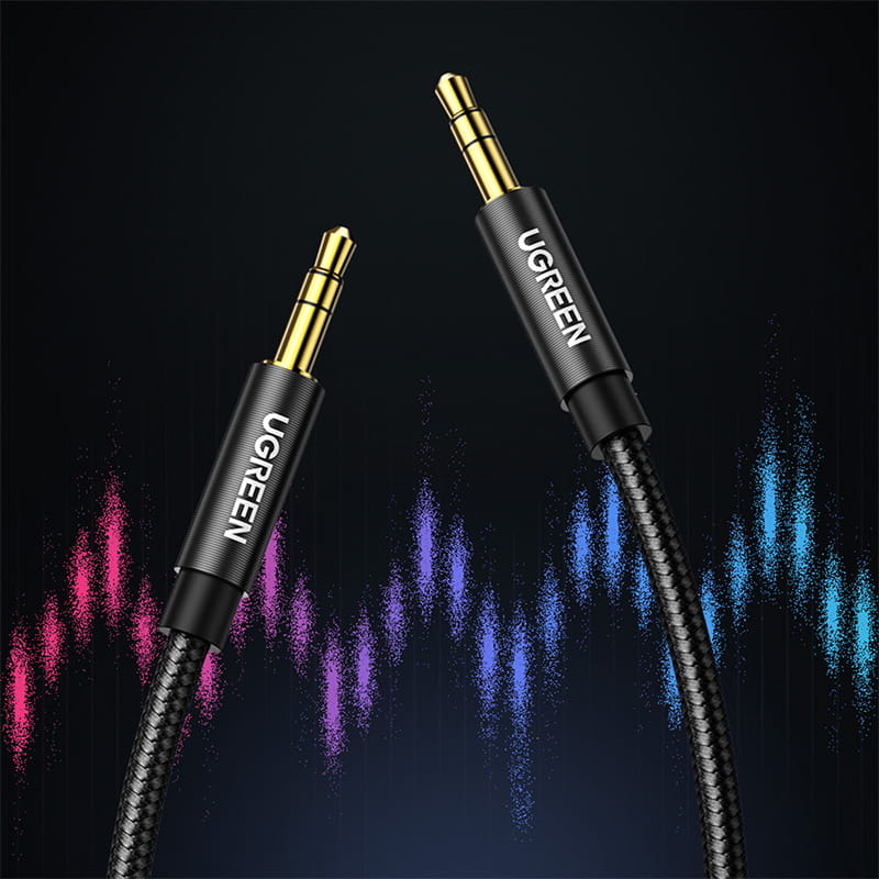 Kabel Ugreen AUX 3,5 mm Mini Jack(2x Stecker), 1m AV112, Schwarz