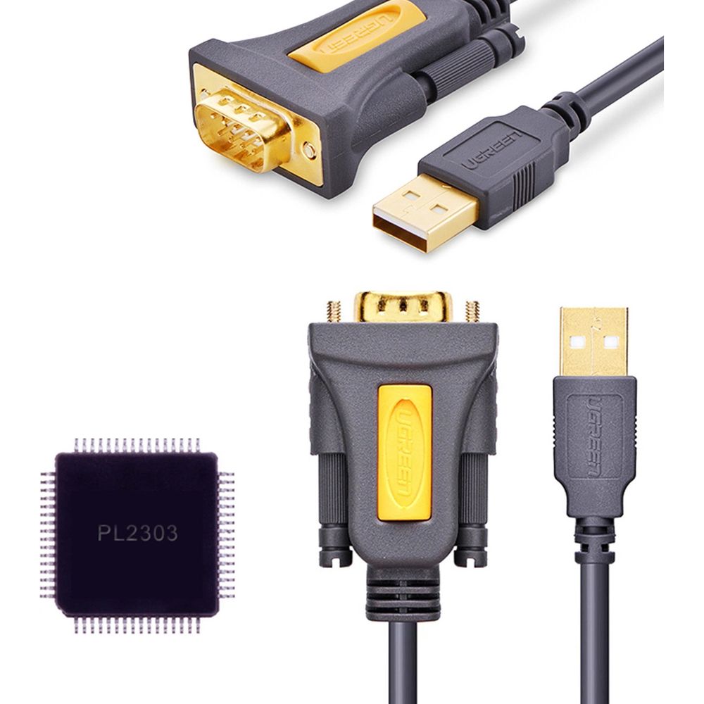 Adapter/Kabel Ugreen CR104 USB-A auf DB9 RS-232, 1,5 m, Grau