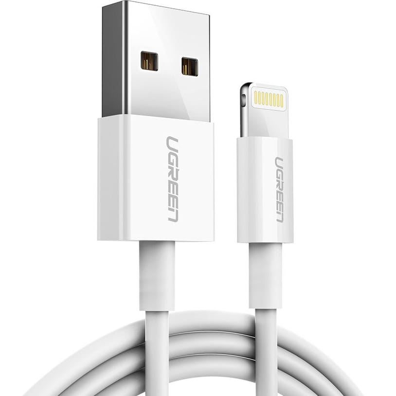 Kabel USB-A zu Lightning MFi, Ugreen 2.4A, 1m, Weiß