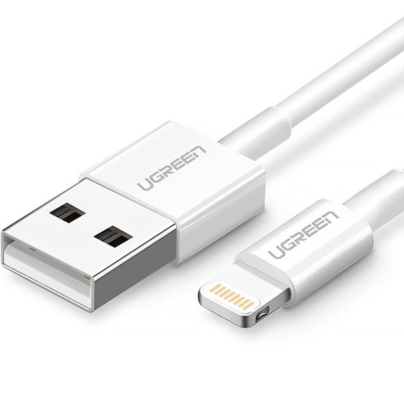 Kabel USB-A zu Lightning MFi, Ugreen 2.4A, 1m, Weiß