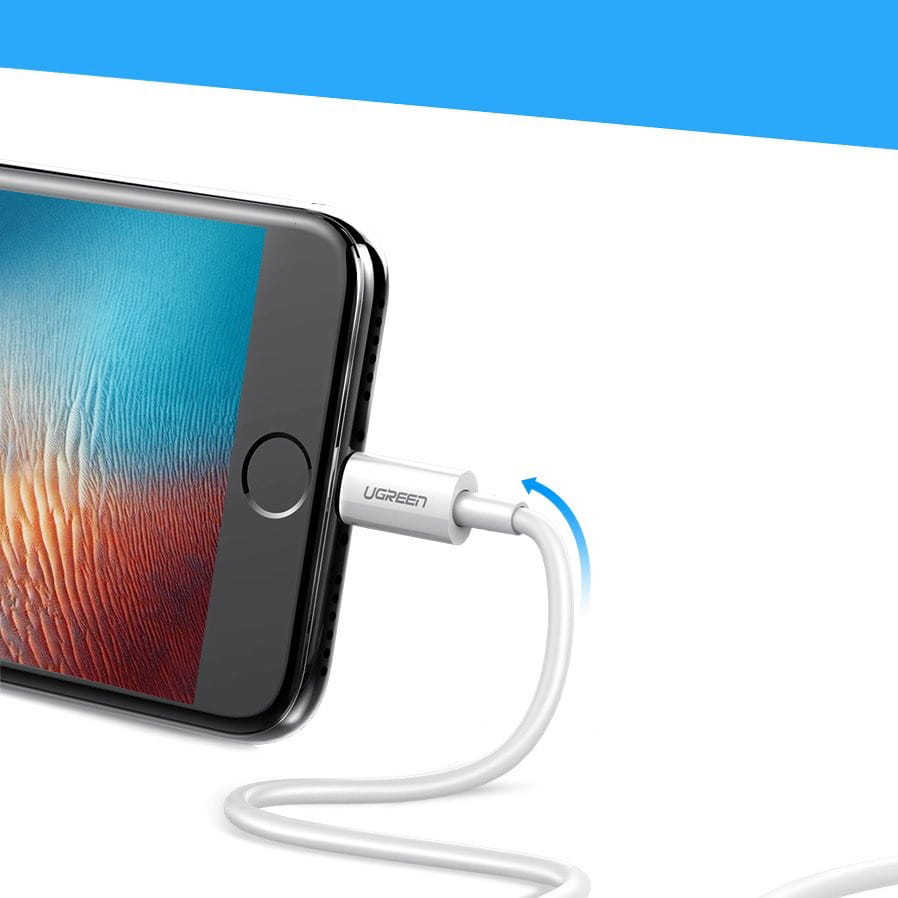 Kabel USB-A zu Lightning MFi, Ugreen 2.4A, 1m, Weiß