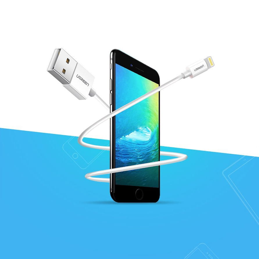 Kabel USB-A zu Lightning MFi, Ugreen 2.4A, 1m, Weiß