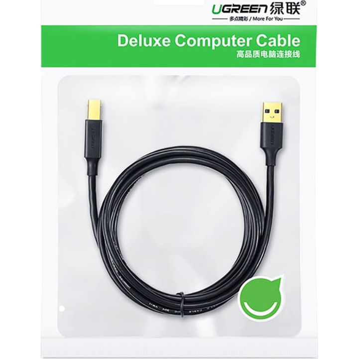 Druckerkabel USB-A (Stecker) auf USB Typ B (Stecker), Ugreen US135, 1 m, Schwarz