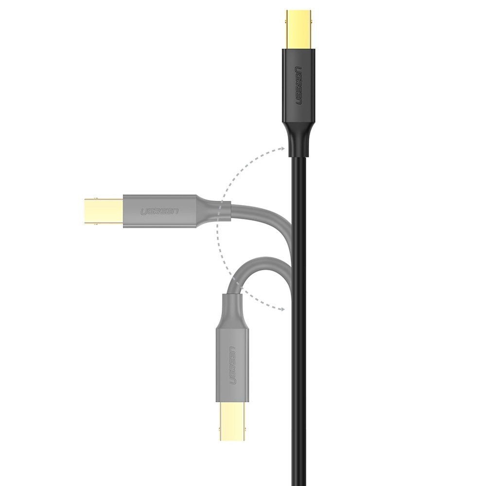 Druckerkabel USB-A (Stecker) auf USB Typ B (Stecker), Ugreen US135, 1,5 m, Schwarz