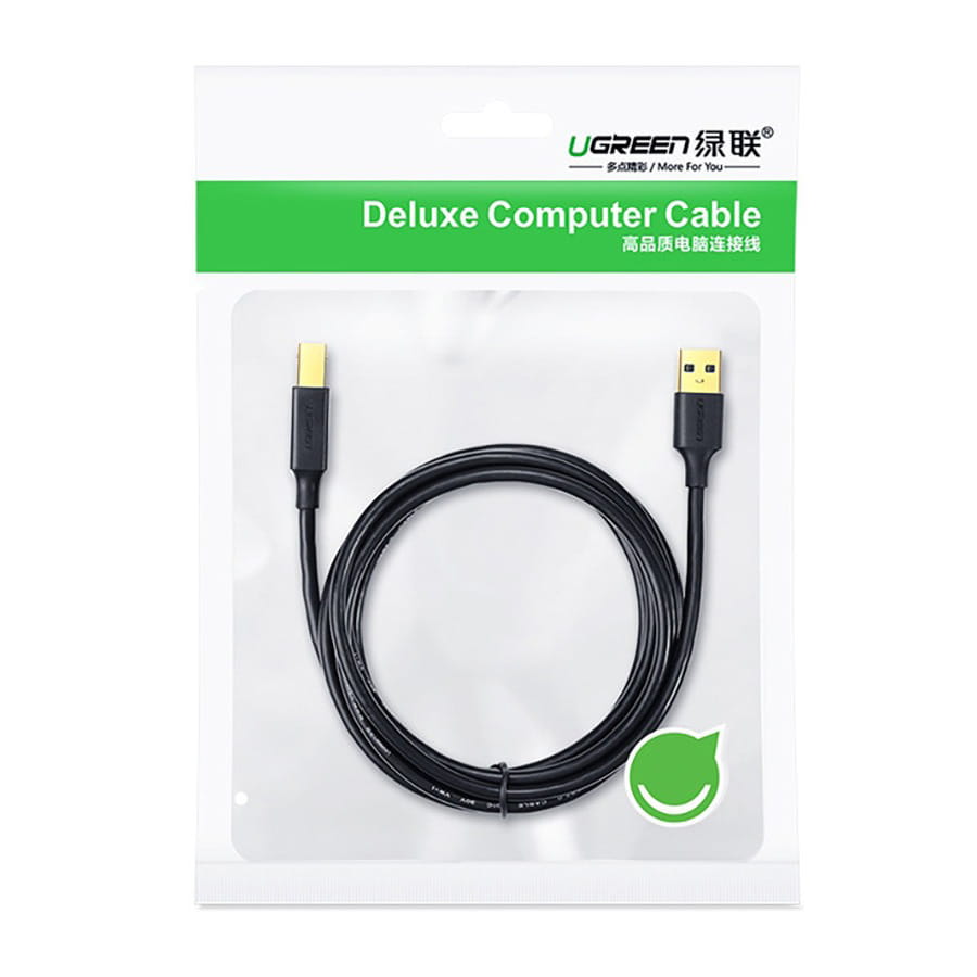Druckerkabel USB-A (Stecker) auf USB Typ B (Stecker), Ugreen US135, 2 m, Schwarz