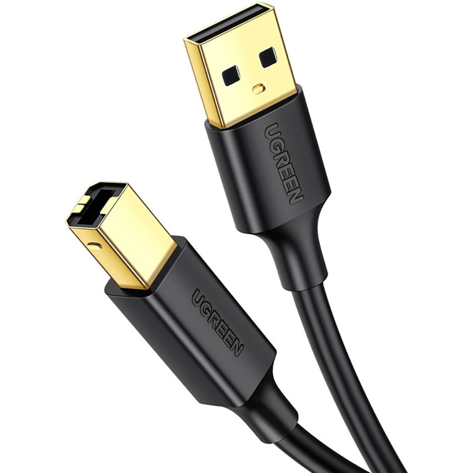 Druckerkabel USB-A (Stecker) auf USB Typ B (Stecker), Ugreen US135, 2 m, Schwarz