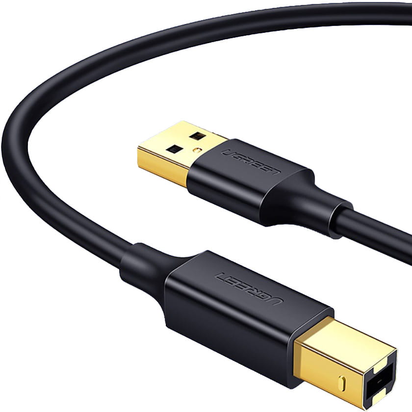 Druckerkabel USB-A (Stecker) auf USB Typ B (Stecker), Ugreen US135, 2 m, Schwarz