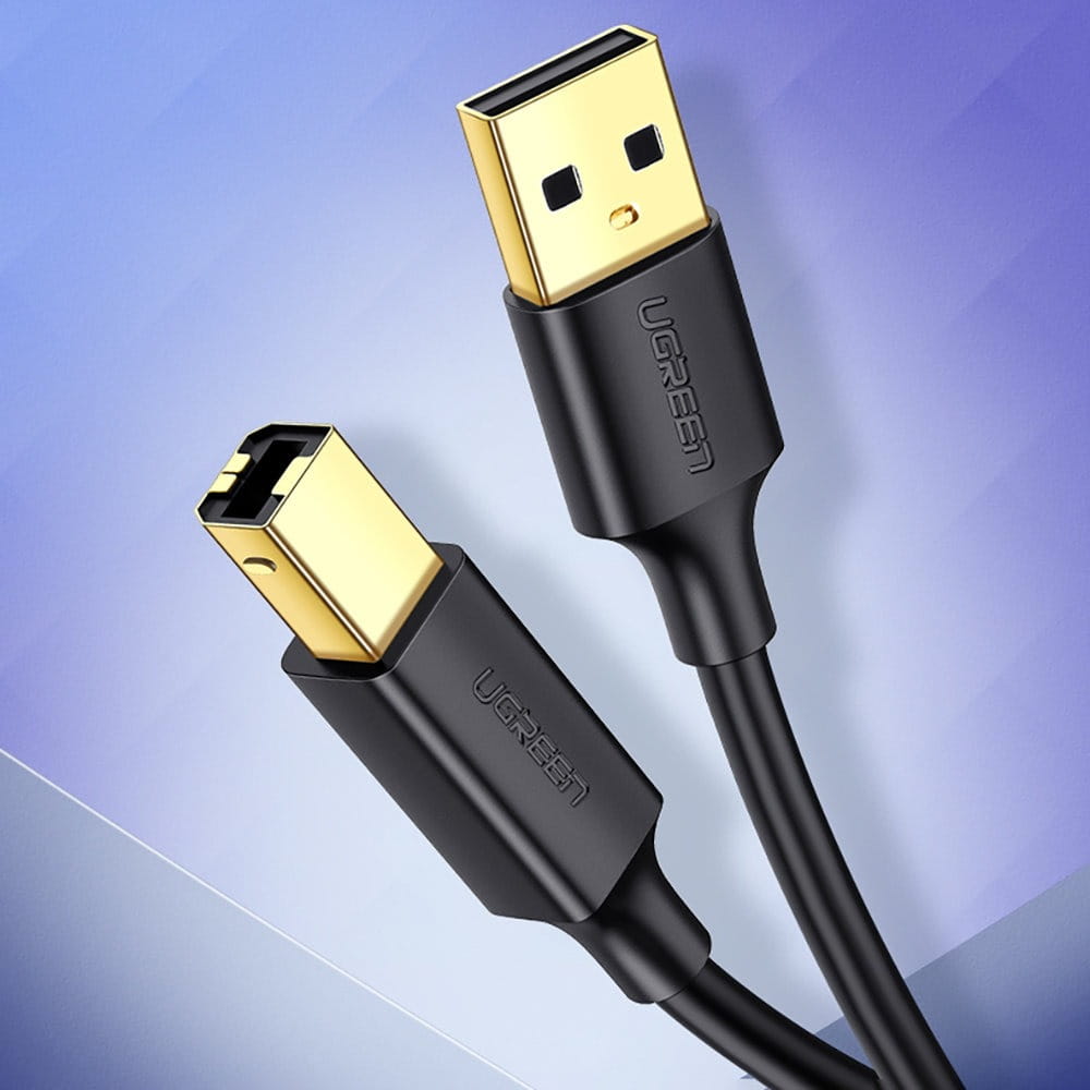 Druckerkabel USB-A (Stecker) auf USB Typ B (Stecker), Ugreen US135, 2 m, Schwarz