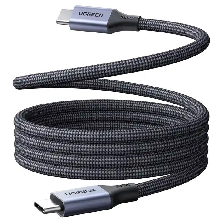 Kabel Ugreen USB-C zu USB-C, 240W, PD 3.1 mit E-Marker, Ugreen L537, 1 m, Grau