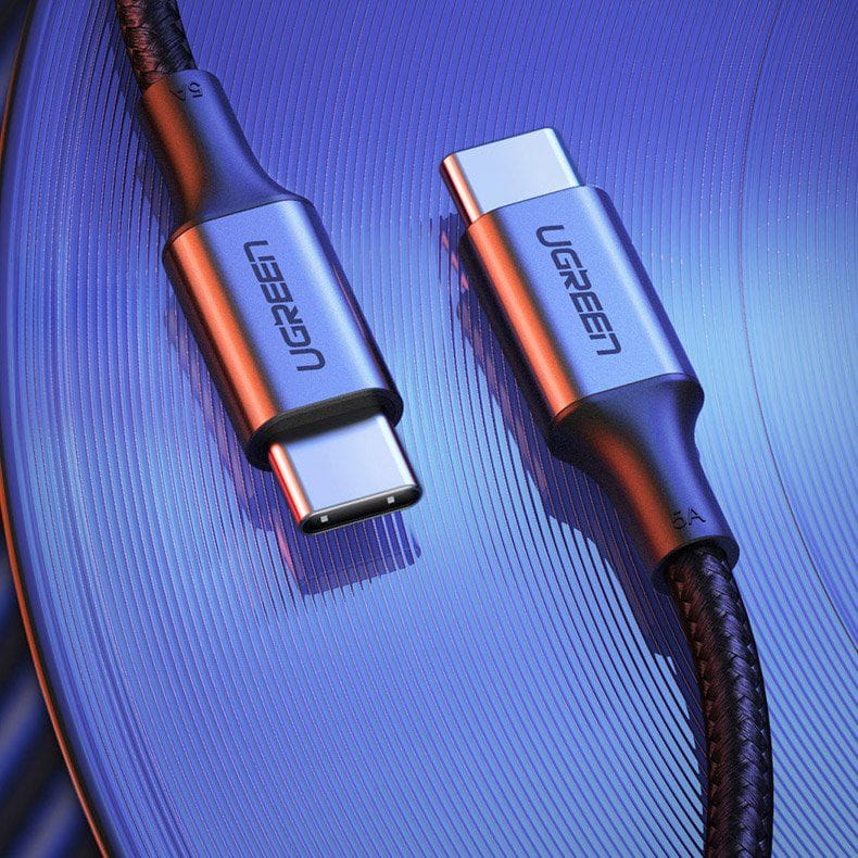 Kabel Ugreen USB-C zu USB-C, 100W, QC, PD, FCP, 5A, 2m, Schwarz