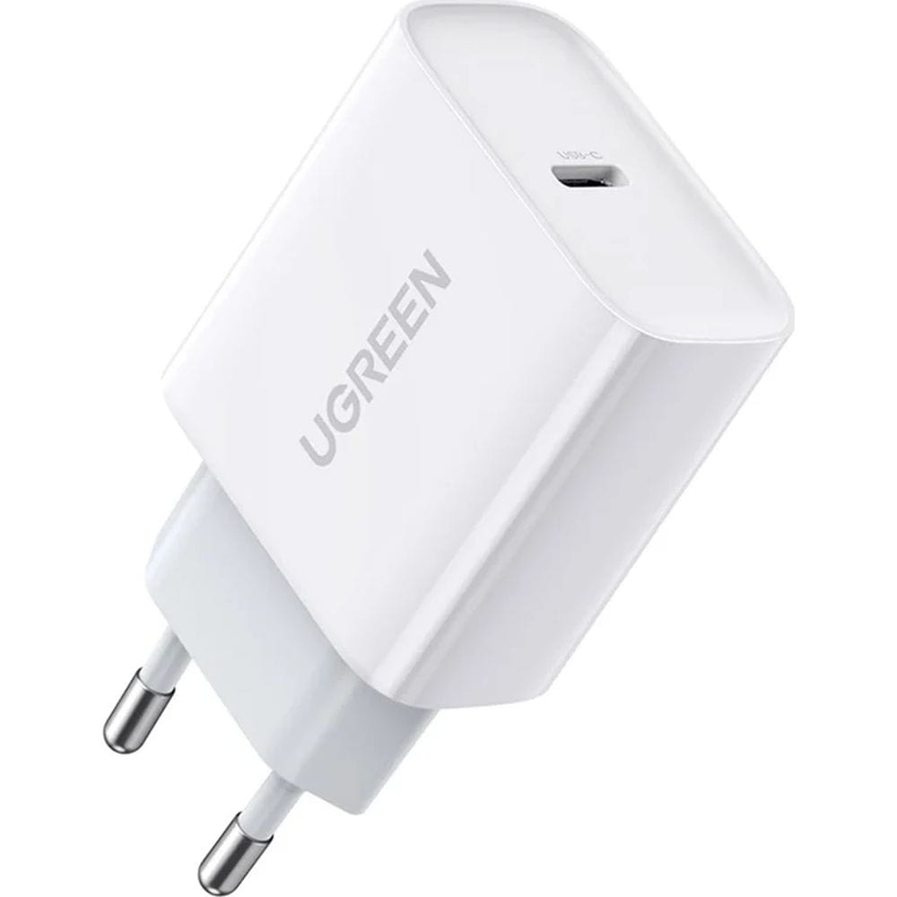 Schnell-Ladegerät, Ugreen USB-C, QC 4.0, PD 20W, Weiß