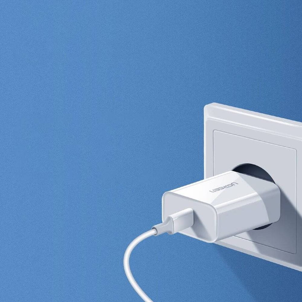 Schnell-Ladegerät, Ugreen USB-C, QC 4.0, PD 20W, Weiß