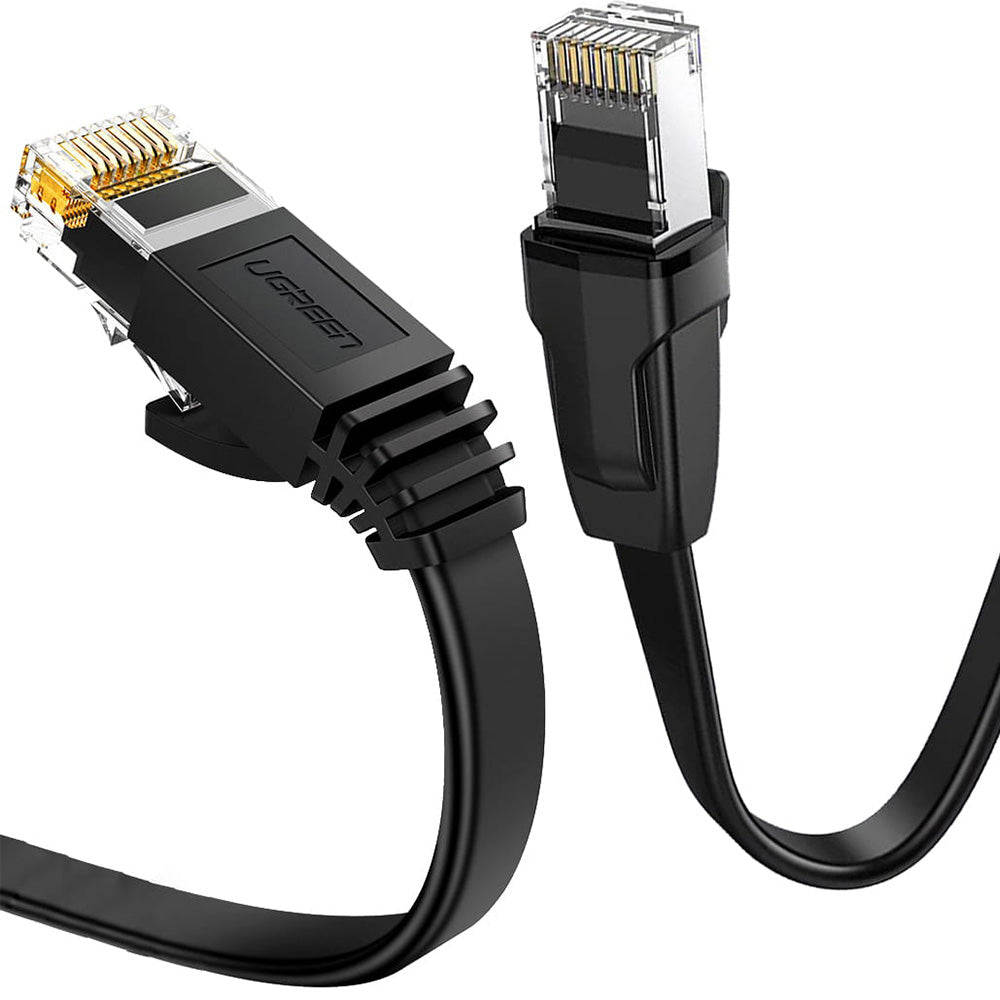 LAN Ethernet Flachkabel RJ45 Cat 6 UTP, 1000Mbps, 10m, Ugreen, Schwarz