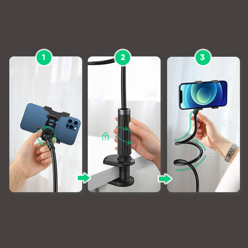 Halterung, Griff für Schreibtisch für Handy / Tablet von 4" bis 7,2", Ugreen LP 113, Schwarz