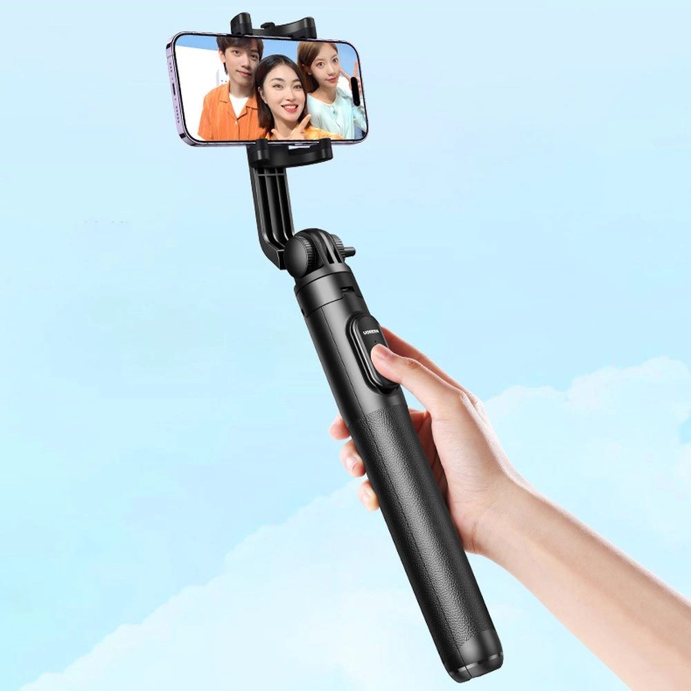 Halterung, Stab, Stativ mit Fernbedienung mit adapter 1/4", 1,6m, Ugreen LP586 Selfie Stick Tripod Bluetooth, Schwarz