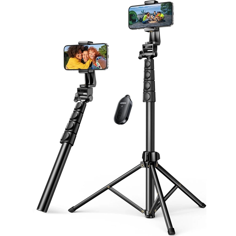 Halterung, Stab, Stativ mit Fernbedienung, 1,8m, Ugreen LP680 Selfie Stick Tripod Bluetooth, Schwarz