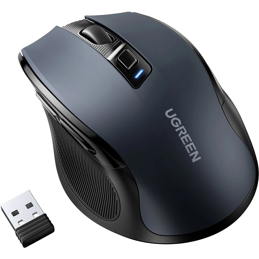 Kabellose Maus Ugreen MU006, Bluetooth 5.0, 2.4 GHz USB-A, 4000 DPI, Schwarz