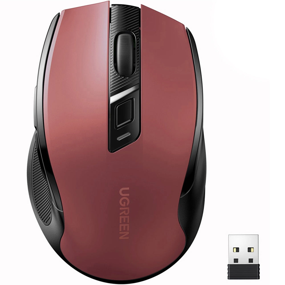 Kabellose Maus Ugreen MU006, Bluetooth 5.0, 2.4 GHz USB-A, 4000 DPI, Burgunderrot