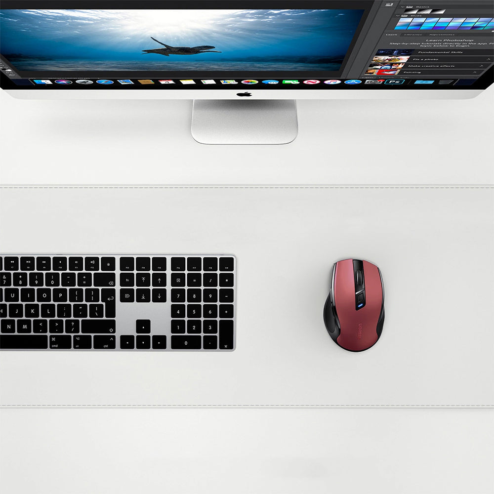 Kabellose Maus Ugreen MU006, Bluetooth 5.0, 2.4 GHz USB-A, 4000 DPI, Burgunderrot
