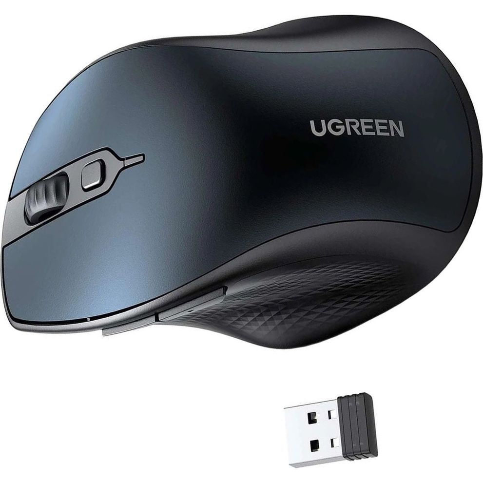 Kabellose ergonomische Maus, Ugreen MU101 Ergonomic Wireless Mouse, USB 2.4GHz, Bluetooth, Blau